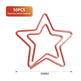 Pack of 50 Paper Clips Star Paper Clips Metal Cute Bookmark Paper Clips Paper Clips Stationery Clips for Office School Wedding Decoration