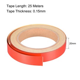 sourcing map Reflective Tape Red, 20mm x 25m, Outdoor Waterproof Warning Tape for Bikes, RV, and Boat Striping Marking