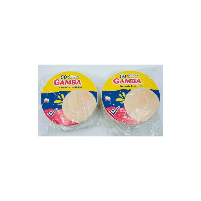 Obleas Gamba Colombiana tradicional, Traditional Wafers 300g each, 50 Count