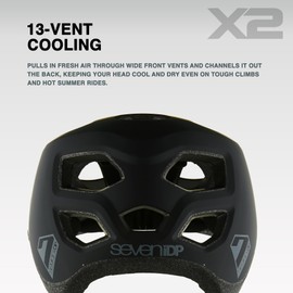 7iDP X2 Trail Helmet - Lightweight, Ventilated MTB Protection for All-Mountain Riding (Matte Black, S/M)