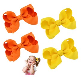 YZROHYI Pack of 4 Girls Hair Clips Bow, Tiny Bow Hair Clips Children, Hair Clips for Girls, Hair Clips Set, Hair Bow, Duck Beak Clips, Hair Accessories, Baby Hair Clips, Soft Newborn