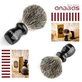 Anbbas Pure Badger Hair Shaving Brush Barber Favor Black Wooden Handle for Man DE Safety Razor Wet Close Shave Set