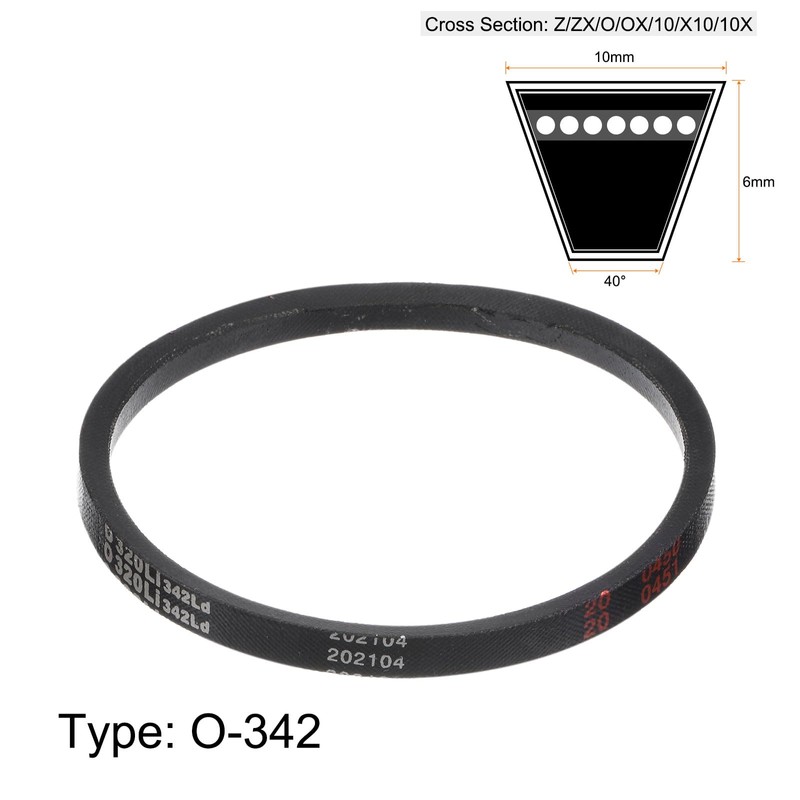 sourcing map O-320 V-Belts Drive Belt 320mm Inner Girth 10mm