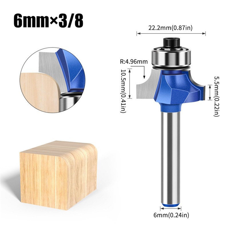 MACHSWON Round Over Router Bits 6mm Shank,Roundover Beading Router Bit,Tungsten