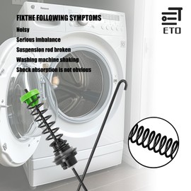 Updated W11130362(4 Packs) Washer Suspension Rod Kit With Washing Machines, Wtw5000dw0, Mvwx655dw0, Wtw5000dw2, Wtw5000dw3, Mvwc565fw1 Suspension Rod