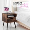 Lifetime Home 2 Set, Mid-Century Modern Nightstand, Wooden Table with