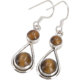 GURU SHOP Indian Silver Earrings Ethnic Earrings Ornament Drop Earrings Turquoise