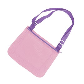 UTTPLL Mesh Beach Bag for Kids Quick Dry Beach Accessories Vacation Trip Toddler Seashell Collecting Colorful Net Tote Boy Girl Swimming Accessories Pink&Purple One Size