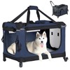 PEGIC 30IN Soft Collapsible Dog Crate w Detachable Wheels, Rolling