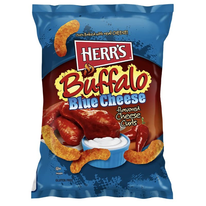 Herr's Buffalo Blue Cheese Curls, 3 Ounce (Pack of 20
