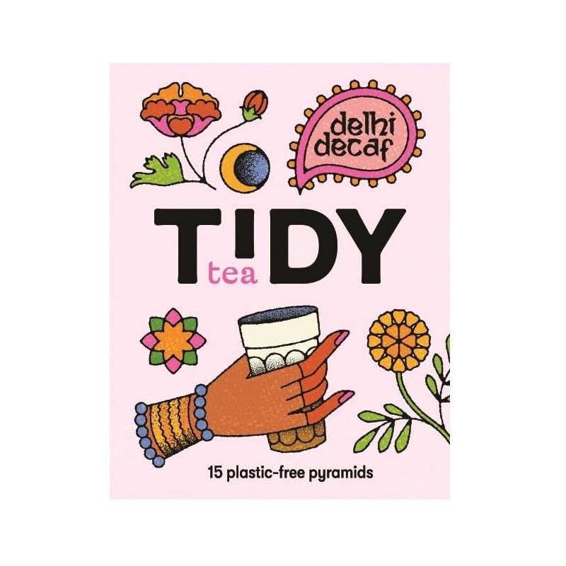Tidy Tea, Delhi Decaf, 6 x 15 Plastic Free Pyramid