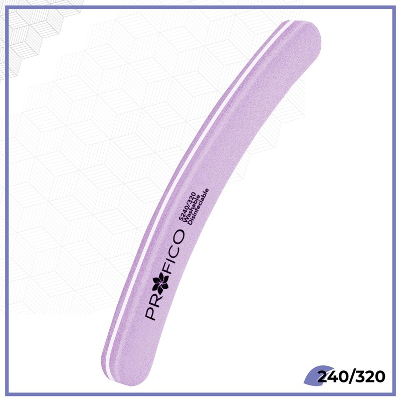 PROFICO Pack of 10 Professional Nail Buffer Buffer Curved 240/320