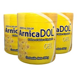 Kit 3 Gel De Árnica Arnicadol 300 Gr Para Dolores Musculares