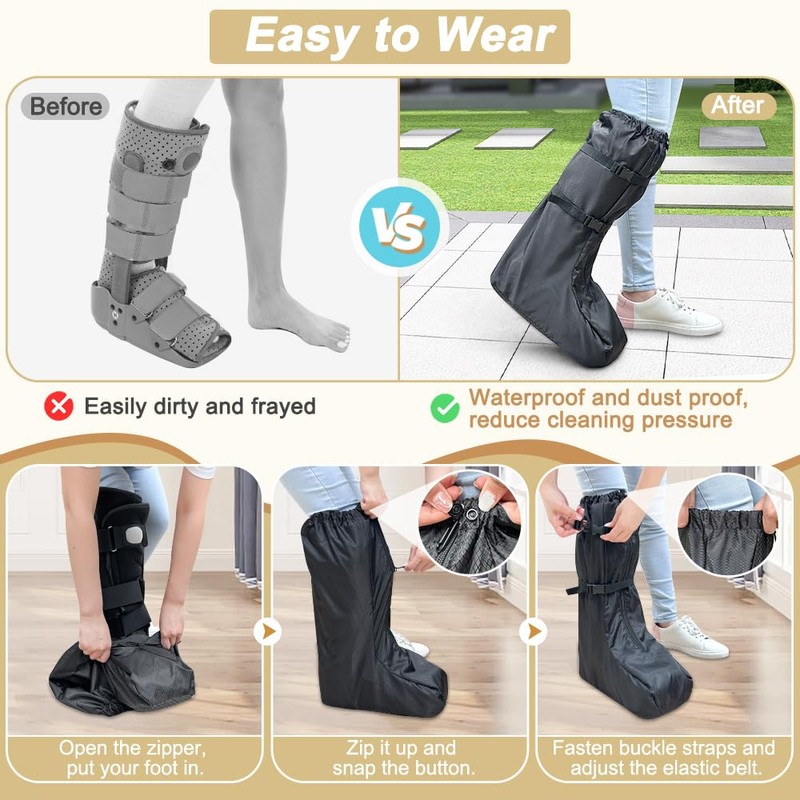 ECISZ Walking Boot Cover Medical Cast Boot Fracture Tall Walking