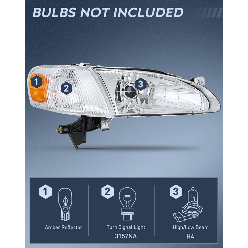 Nilight Headlight Assembly Compatible with 1998 1999 2000 Toyota Corolla