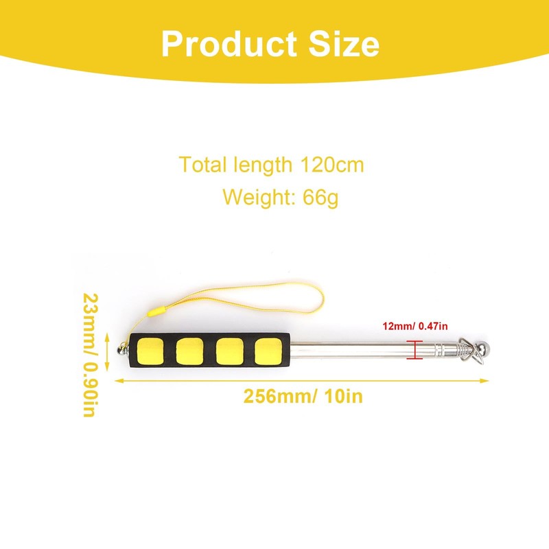 HJIAMA 3 Pieces Telescopic Flag Pole, 1.2 m Stainless Steel