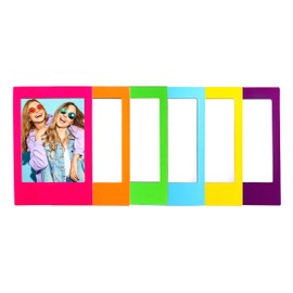 Mustard Rainbow Magnetic Picture Frames, Magnetic Photo Frames, Cute Mini Frames, Magnetic Photo Fridge Magnets Rainbow Colours Set of 6