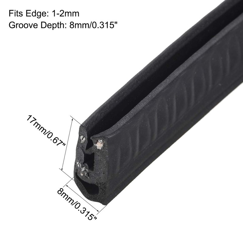 uxcell Trim Seal with Top Bulb, EPDM Rubber Seal Channel