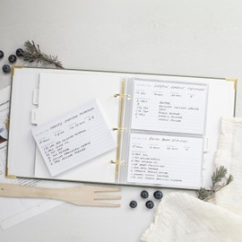 Aesthetic Recipe Binder with Polyester Waterproof cloth Cover - The Perfect Recipe Book with Plastic Sleeves to Write in Your Own Recipes - Quality Blank Cookbook Binder, Cards incl.