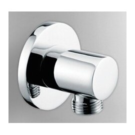 'KB022 1/2 Wall Connection Elbow for Shower Hose, Brass, High-Shine Chrome
