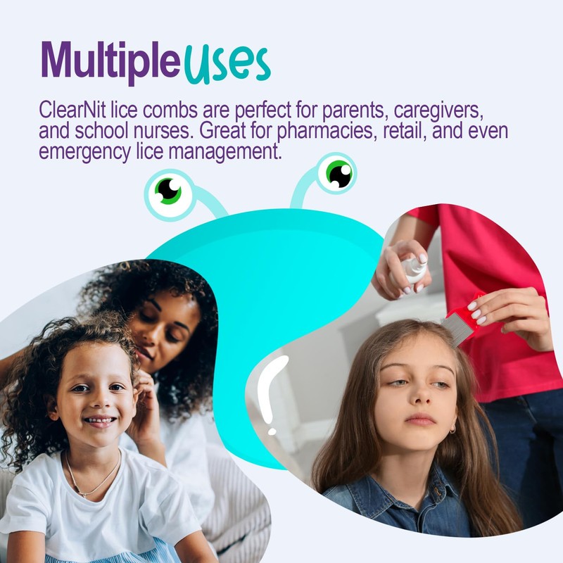 Dynarex WeCare ClearNit Lice and Nit Removal Combs with Plastic