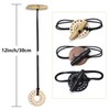 Kraler 3 Pcs Elastic Hair Ties with Wooden Toggle for