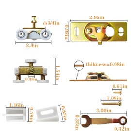 PILISPARK 2 Pack Pocket Door Frame Roller,Sliding Pocket Door Top Hanger Rollers Uesd for Johnson Part #1125 & #1500 Hardware Kit, 3/4" Nylon Ball Bearing Wheels, 200lbs Weight Capacity