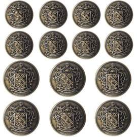 14 Piece Metal Blazer Button Set - for Blazer, Suits, Sport Coat, Uniform, Jacket (Bronze 18mm 23mm)