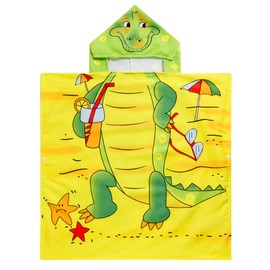 Violet Mist Kids Hooded Beach Towel Hooded Bath Towel Wrap Girls Boys Cute Crocodile Poncho Pool Towels with Hood 24 * 47 in Soft Microfiber Swim Cover-ups Kids Ages 3-10 Thick Absorbent Bathrobe