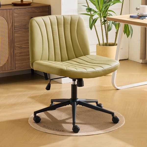 Karl home Criss Cross Chair Armless Desk Chair with Wheels