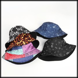 White Fang CZ529 Hat, Houndstooth Paisley, Bicycle Bucket Hat, Stylish, Travel, Cute, Men's, Women's,, colorful