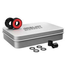 Top Speed 608RS Scooter Bearings, 4 Pack with Spacers&Washers (Steel, Black+Red)