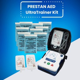 MCR Medical Prestan AED UltraTrainer, Replacement Pads, & Pack of 10 of CTK3