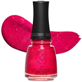 CHINA GLAZE Esmalte de Uñas Strawberry Fields, Brillo fucsia profundo, Color de Alta Pigmentación, acabado brillante, secado rápido, resistente al ast