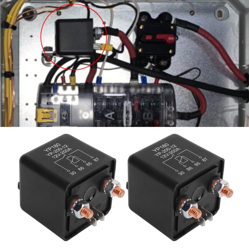 2 Sets 12V Starter Relay Switch 4Pin 200A SPST Heavy