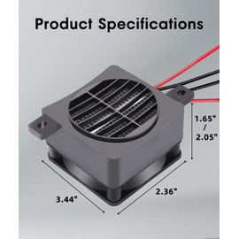 Compact PTC Fan Heater: 12V 50W Portable Ceramic Air Heater for Quick, Efficient, and Heating