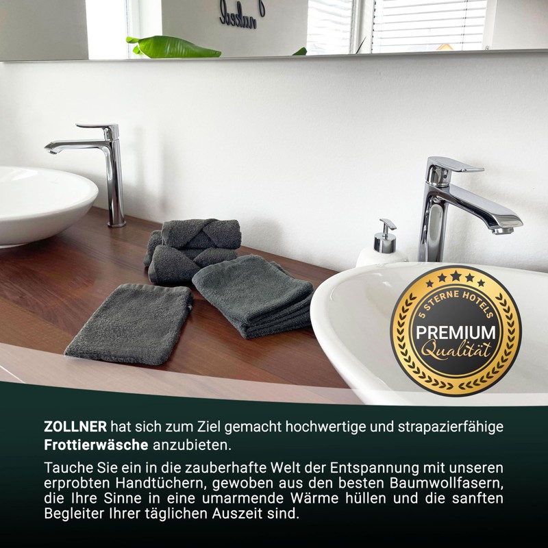 ZOLLNER Flannels, Set of 10, Soft and Absorbent Wash Mitts,