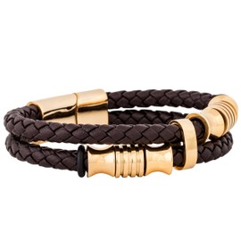 Akitsune Gracilitas Leather Bracelet Women's Stainless Steel Magnetic Men's Bracelet, Stainless Steel, Without Stone