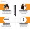 Kobe Professional Carbon Fibre Metal Tail Comb, Fine Teeth Lightweight,