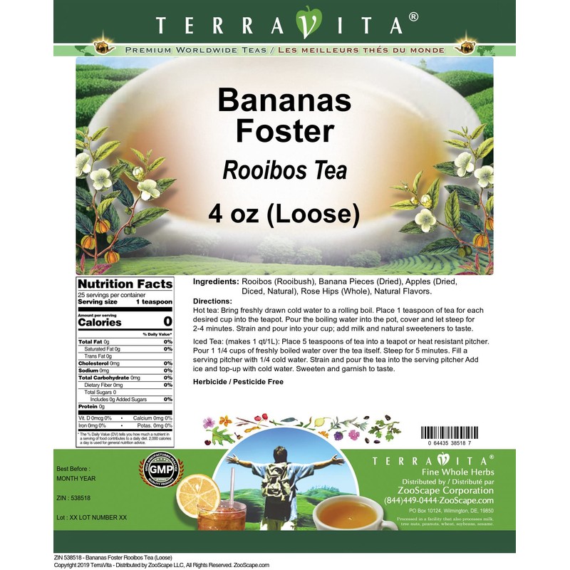 Bananas Foster Rooibos Tea (Loose) (4 oz, ZIN: 538518)