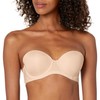 Undies.com Women's Microfiber Convertible Push Up Strapless Bra, Sunkiss, 36B