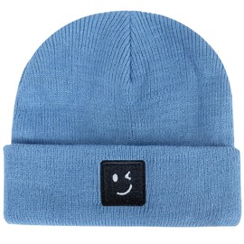 Baby Beanie Hats for Unisex,Toddler Winter Hats for Girls Boys,Kids Knitted Beanies 0-8 Years Blue