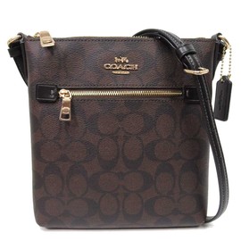 Coach CF340 IMAA8 Women's Shoulder Bag, Mini Loan File Bag, Signature Canvas, PVC, Cross-body, Braun