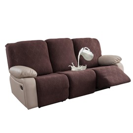 YUEANG 100% Waterproof Recliner Sofa Slipcovers, 3 Pieces Stretch Reclining Couch Covers for 3 Cushion Couch Sofa Pet Friendly Washable Furniture Covers for Dogs, Pets, Kids (Chocolate, 3 Seater)