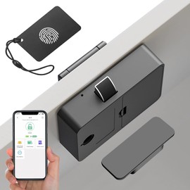 Smart Drawer Lock, Jemey Electronic Cabinet Lock with App NFC Mailbox Lock, Child Safe Cabinet Lock No Drilling for Drink Cabinets, Lockers, Drawers and Desks