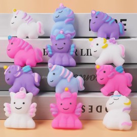 Ainiv 12pcs Mochi Squishy Toys, Mini Kawaii Unicorn Squishies Soft Fidget Toys, Sensory Squeeze Balls For Autism Stress Relief, Sensory Stress Fidget Toys Party Bag Fillers Gifts for Kid & Adult
