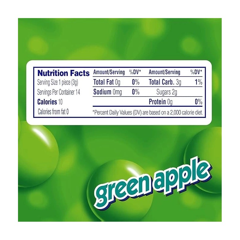 Mentos Chewy Mint Candy Roll, Green Apple, Non Melting, 1.32