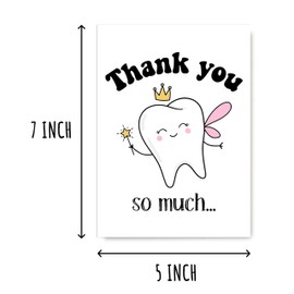 SNMDesigns Dental Thank You Card - Thank You So Much - Cute Tooth Card - Unique Thanks Card - Thank You Card For Dentist, 5 x 7 inches
