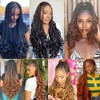 18 Inch 8 Packs French Curl Crochet Braids Black Bohemian