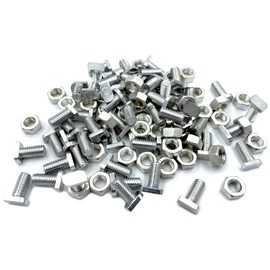 50 Sets Aluminium Greenhouse Nuts and Bolts, Cropped Head Greenhouse Nuts & Bolts for Building and Repairing Greenhouse